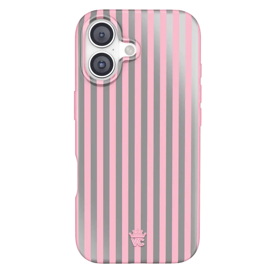 Pink Chrome Stripes iPhone Case