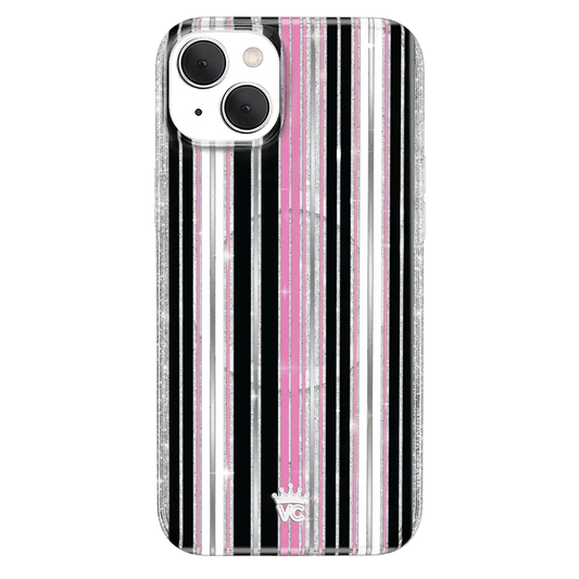 Pretty Punk Stripes Glitter iPhone Case