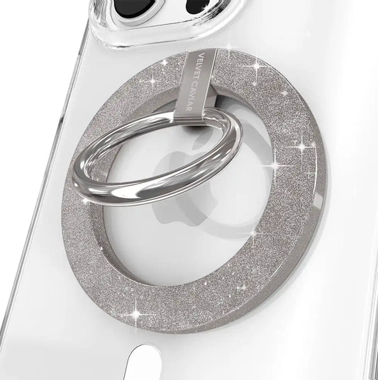 Grey Stardust Glitter MagSafe Grip Ring