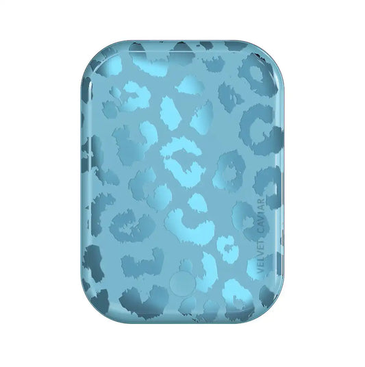 Blue Sapphire Leopard Portable MagSafe Charger Power Pack