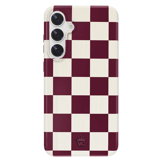 Burgundy Vibe Checker Samsung Case