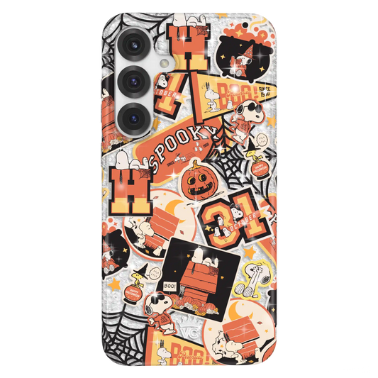 Snoopy Halloween Varsity Glitter Samsung Case