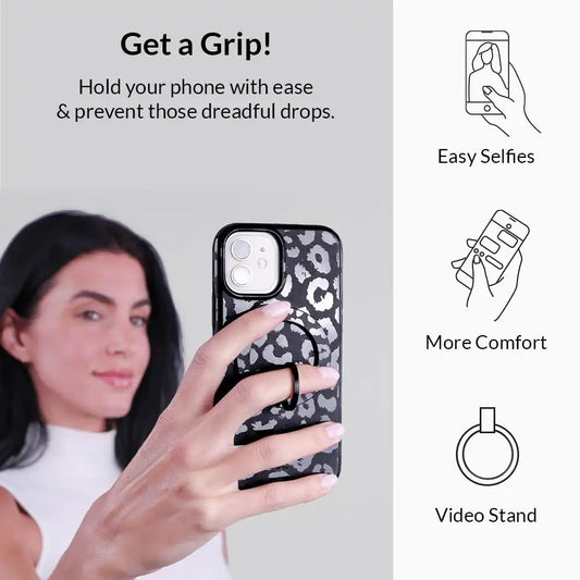 Chrome Leopard MagSafe Grip Ring